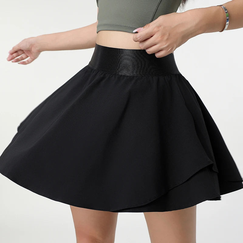 Yoga Anti-Shine Lined Pleated Skirt