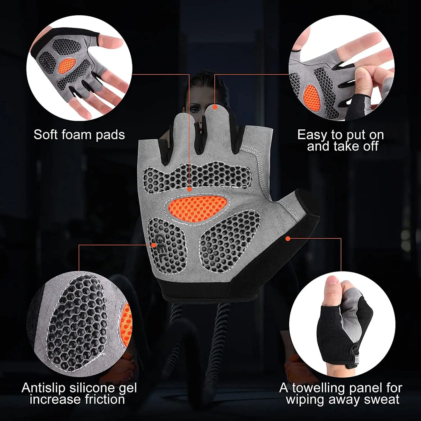 Fingerless Fitness Gym Gloves